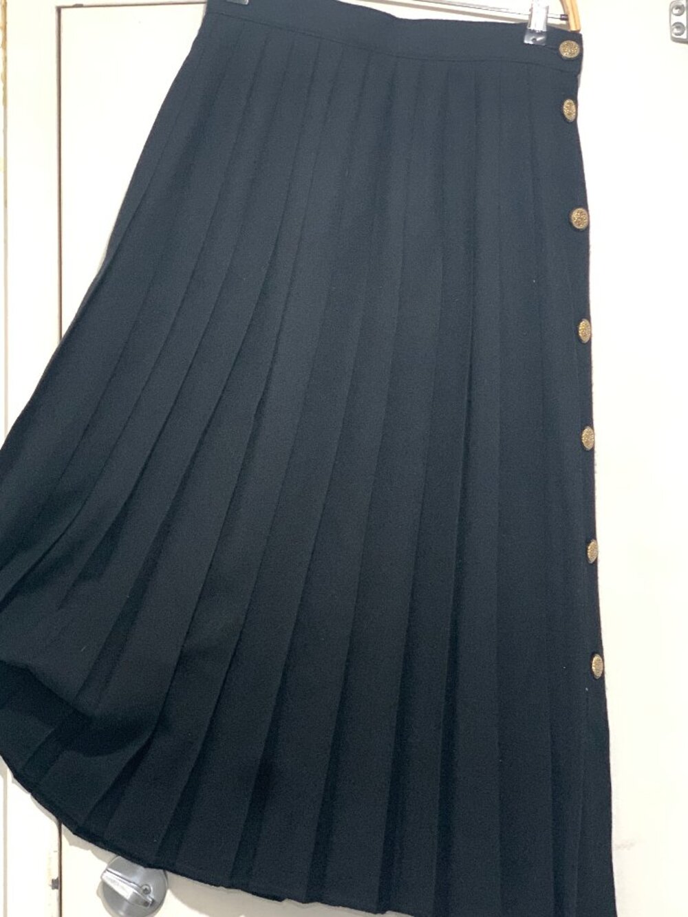 VINTAGE BIANCA MADE IN CANADA PLEATED WOOL MAXI SKIRTS SIZE 10